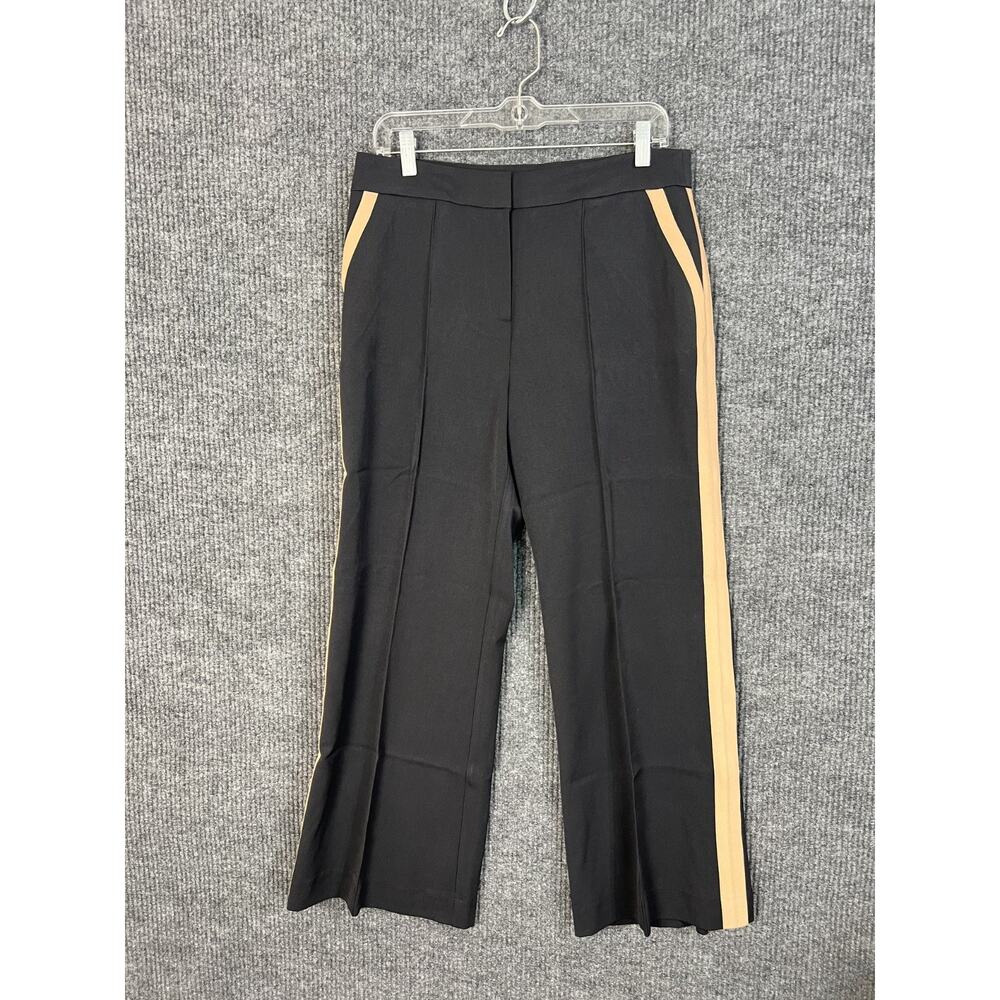 Studio Park Pants Womens 8 Petite Black Wide Leg Trousers Office High Rise